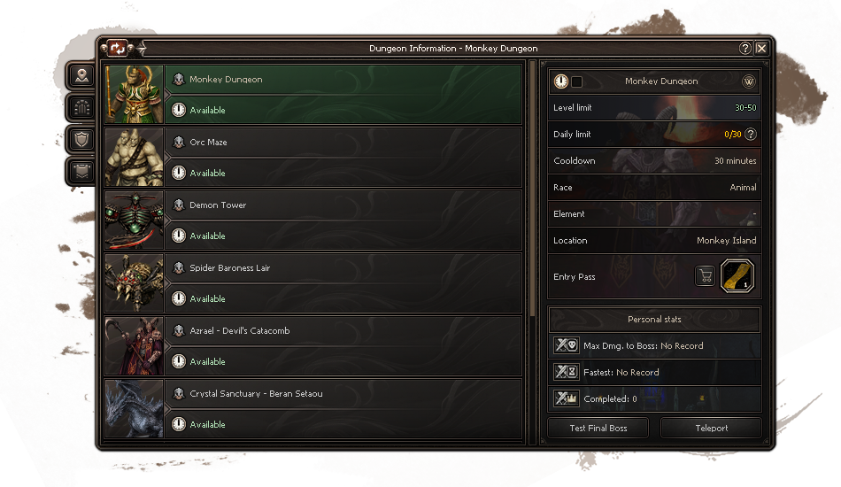 Dungeon UI